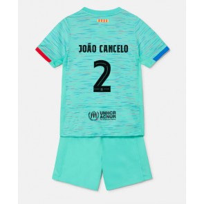 Barcelona Joao Cancelo #2 Dětské Alternativní dres komplet 2023-24 Krátký Rukáv (+ trenýrky)